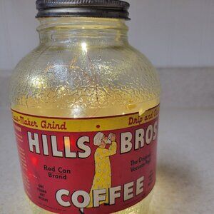 Vintage Hills Brothers Glass Coffee Jar